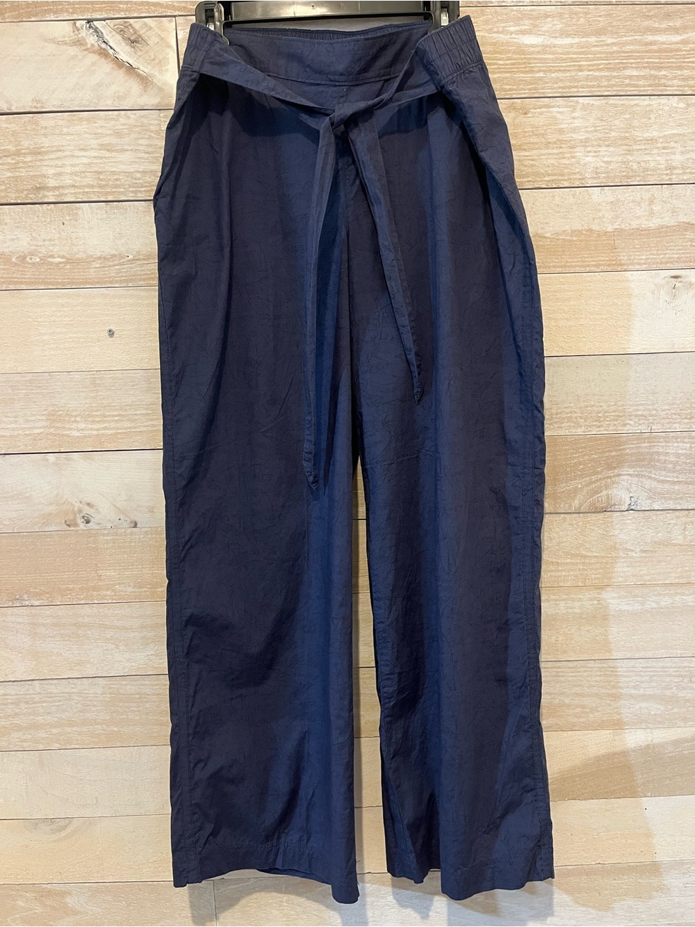 Columbia Navy Wide-Leg Tie-Front Chinos